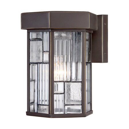 Designers Fountain Kingsley 10.75in Aged Bronze Patina 1-Light Outdoor Line Voltage Wall Sconce, Bulb Not Included 32121-ABP